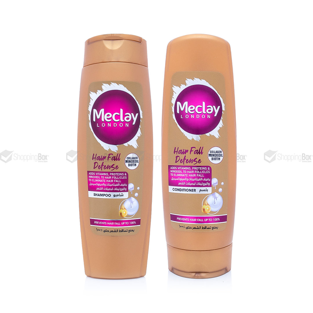 Meclay London Hair Fall Defense Shampoo + Conditioner bundle front pack