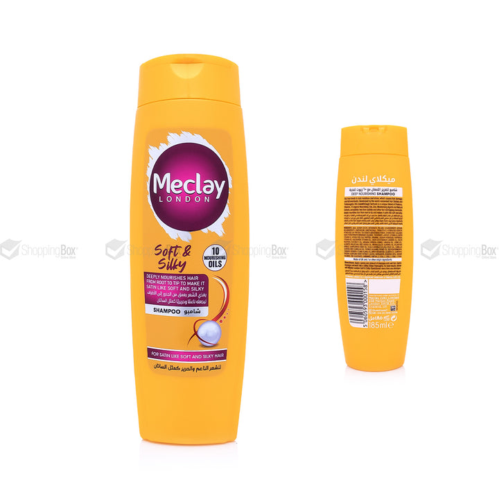 Meclay London shampoo bottle on a white background