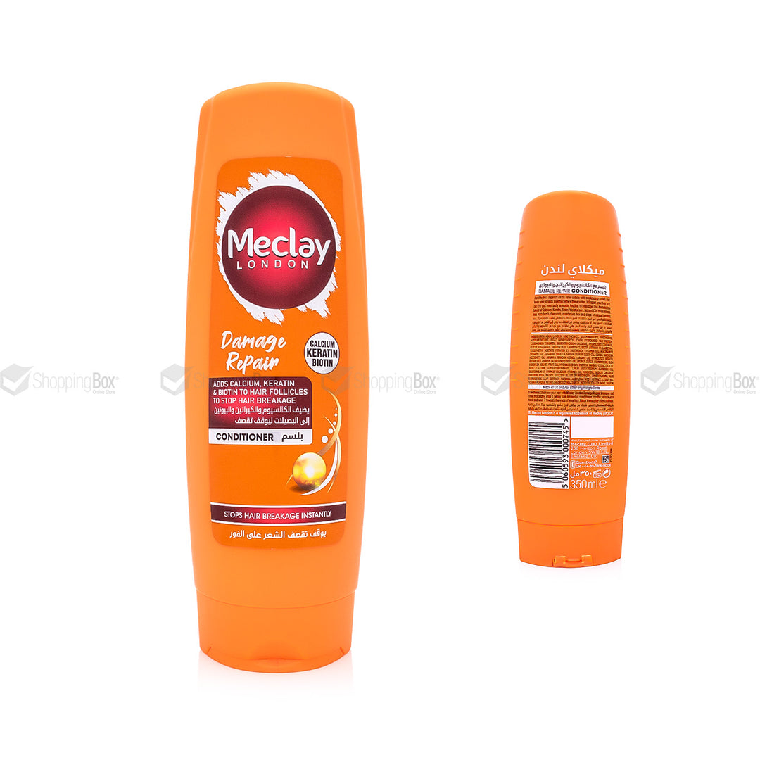 Meclay Damage Repair Conditioner 350ml front and back bottle at shopping Box
