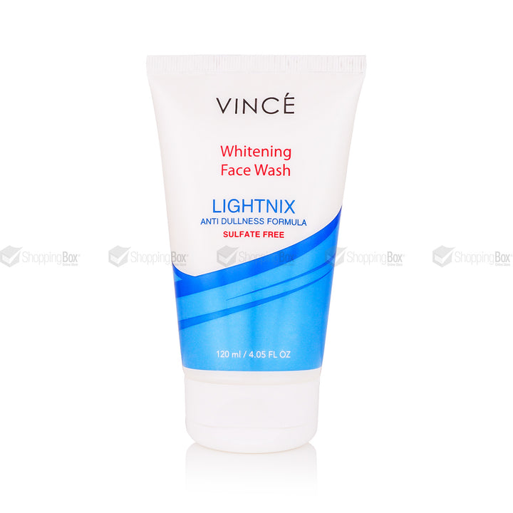 Vince Whitening Face Wash 120ml front tube with blue design