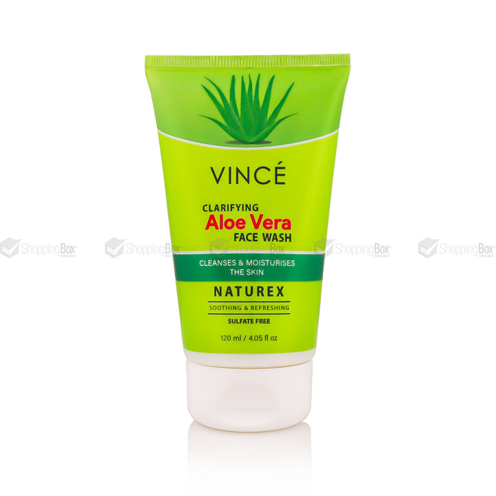 Vince Aloe Vera Face Wash 120ml front tube with green packaging