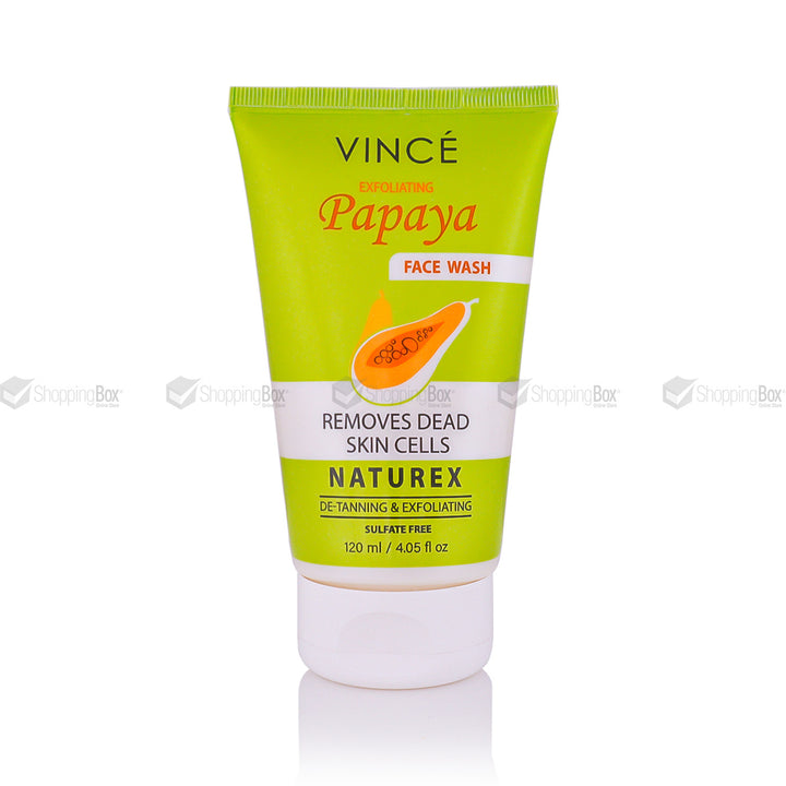 Vince Papaya Face Wash 120ml front tube bright green design