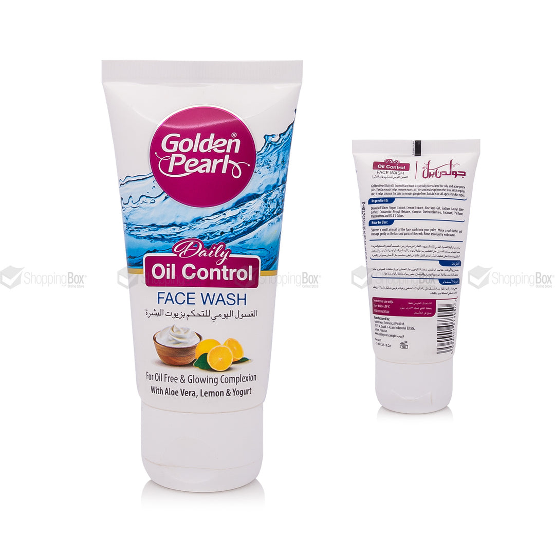 Golden Pearl Oil Control Face Wash 75ml β Aloe Vera, Lemon & Yogurt formula