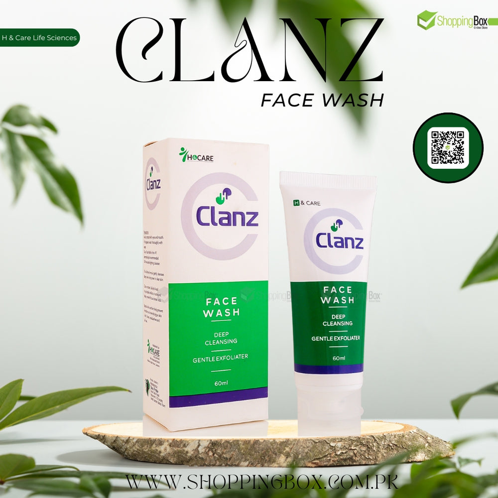 Clanz Face Wash 60ml outer box front packaging