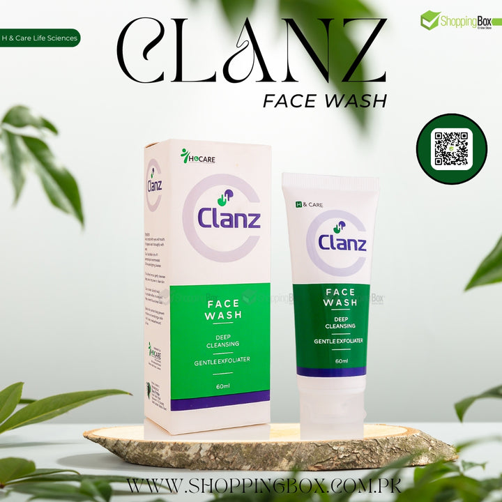 Clanz Face Wash 60ml outer box front packaging