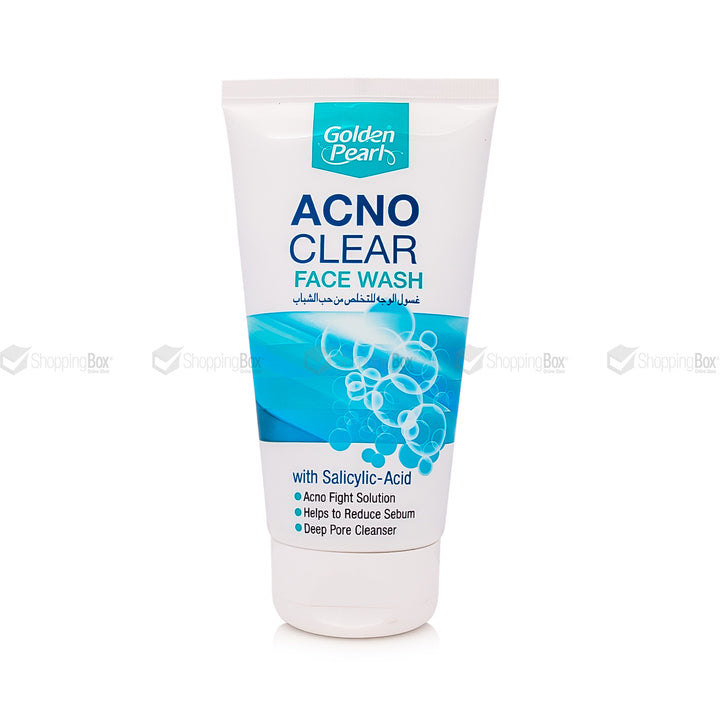 Golden Pearl Acno Clear Face Wash – 150ml Front Tube View – Available at Shopping Box