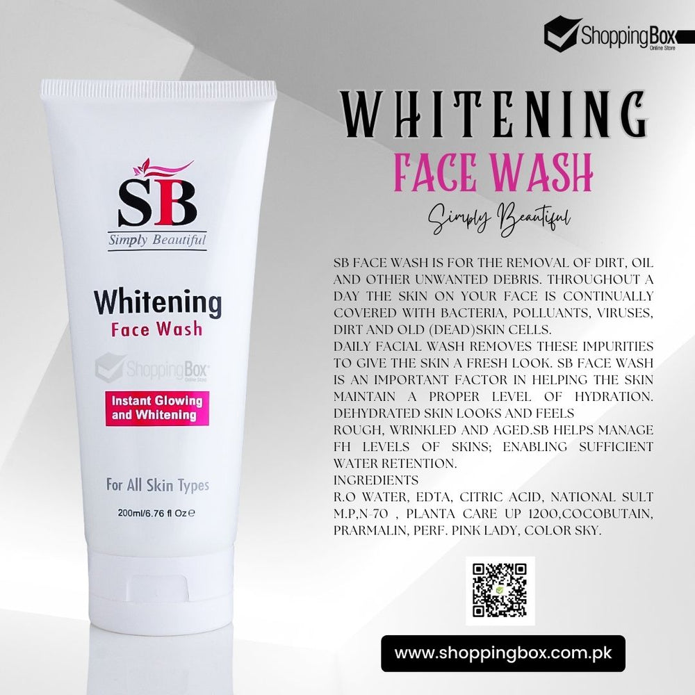 SB Whitening Face Wash – Instant glowing & whitening skincare product