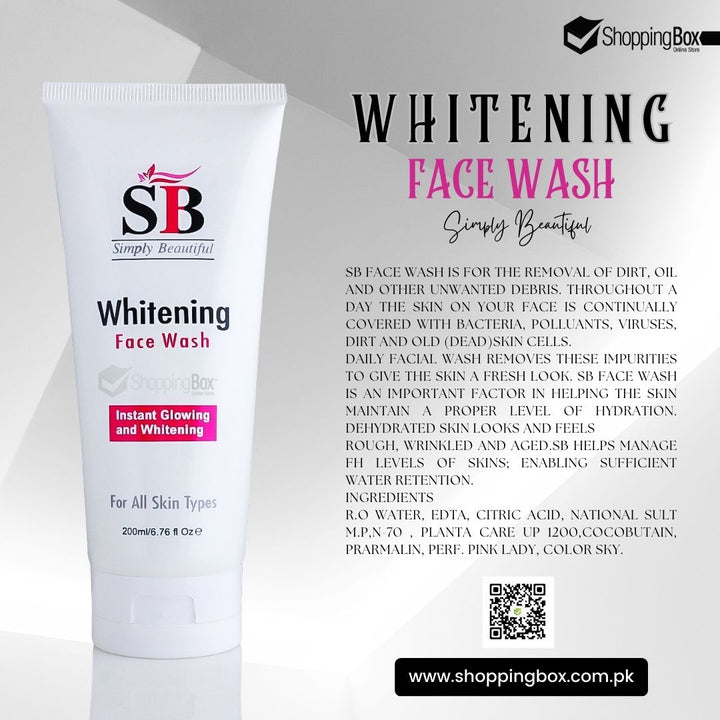 SB Whitening Face Wash β Instant glowing & whitening skincare product