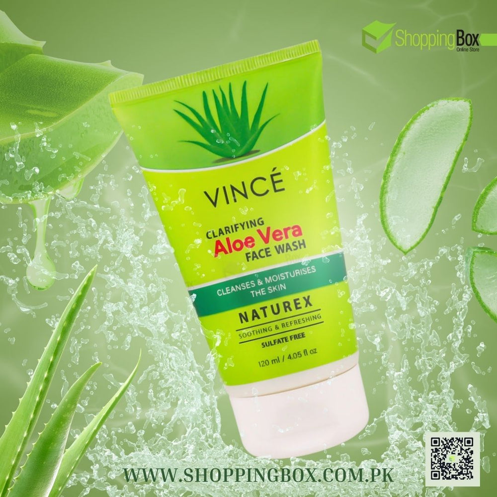 Vince Aloe Vera Face Wash 120ml front tube with green packaging