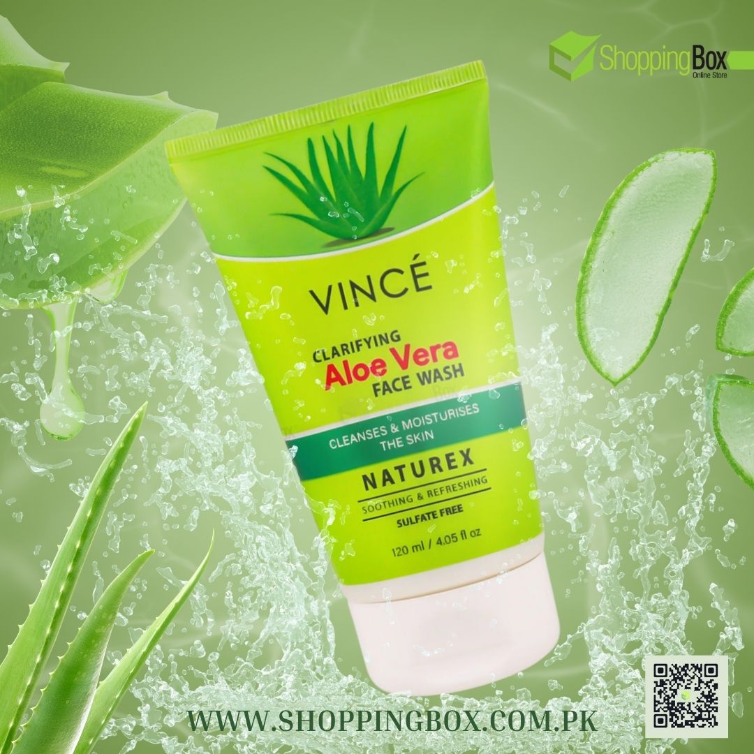 Vince Aloe Vera Face Wash 120ml front tube with green packaging
