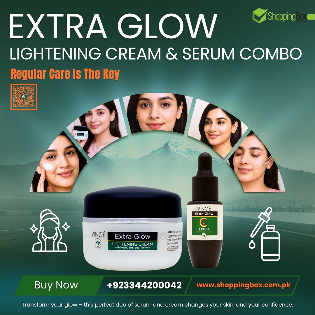 🌟 Transform Your Skin with the Extra Glow Lightening Cream & Serum Combo