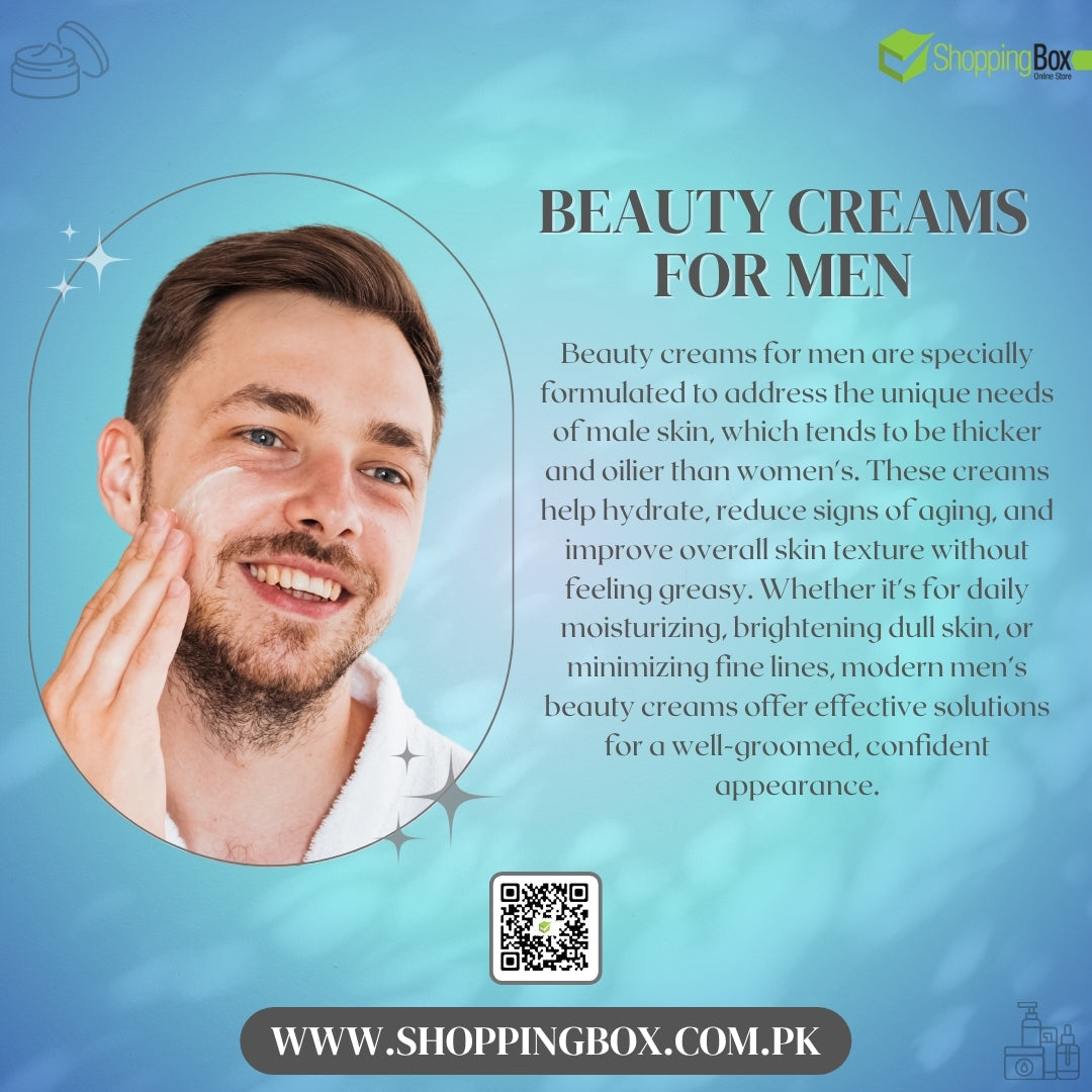 Men’s beauty creams in Pakistan – fairness, moisturizing, and anti-aging creams from trusted brands at Shopping Box