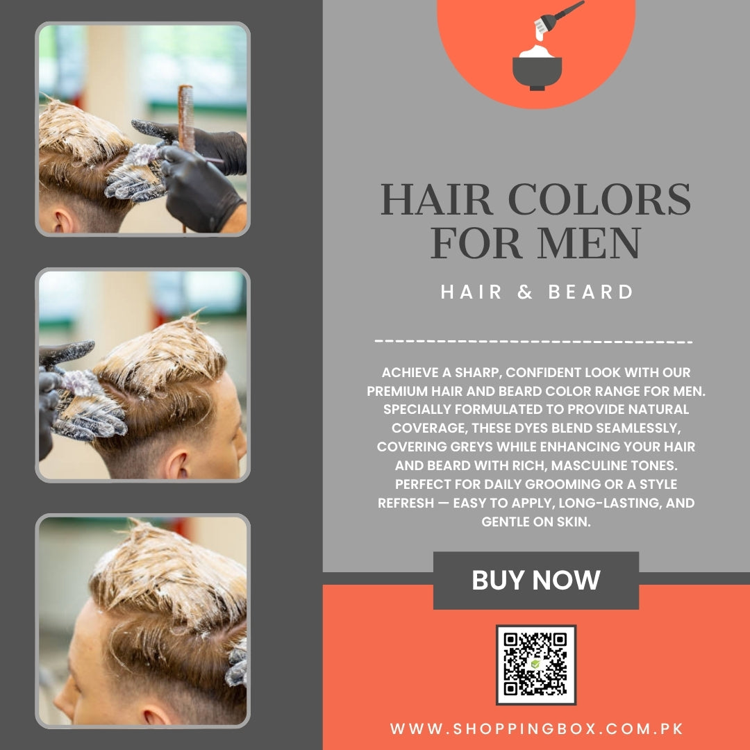 Men’s hair and beard colors in Pakistan – ammonia-free, natural black, brown, and burgundy shades from trusted brands – Shopping Box