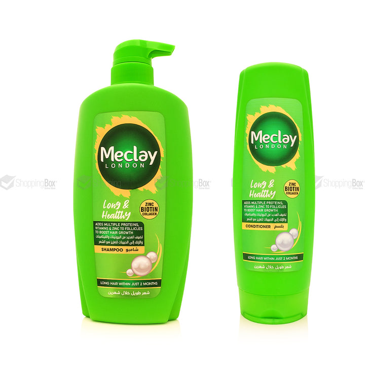 Meclay Long & Healthy Shampoo 660ml and Conditioner 350ml bundle front view