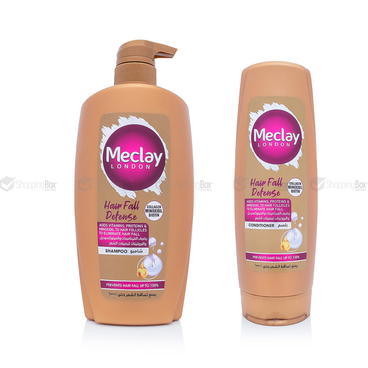 Meclay Hair Fall Defense Shampoo 660ml and Conditioner 350ml bundle front view