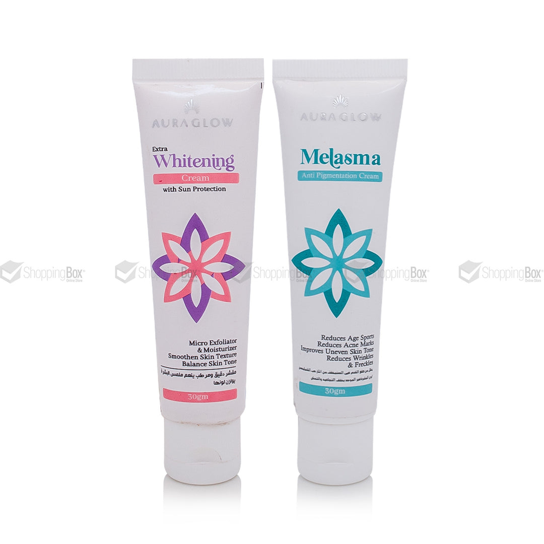Aura Glow Perfect Skin Daily Care Bundle with Whitening & Melasma Cream