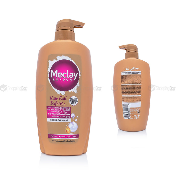 Meclay London shampoo bottles on a white background