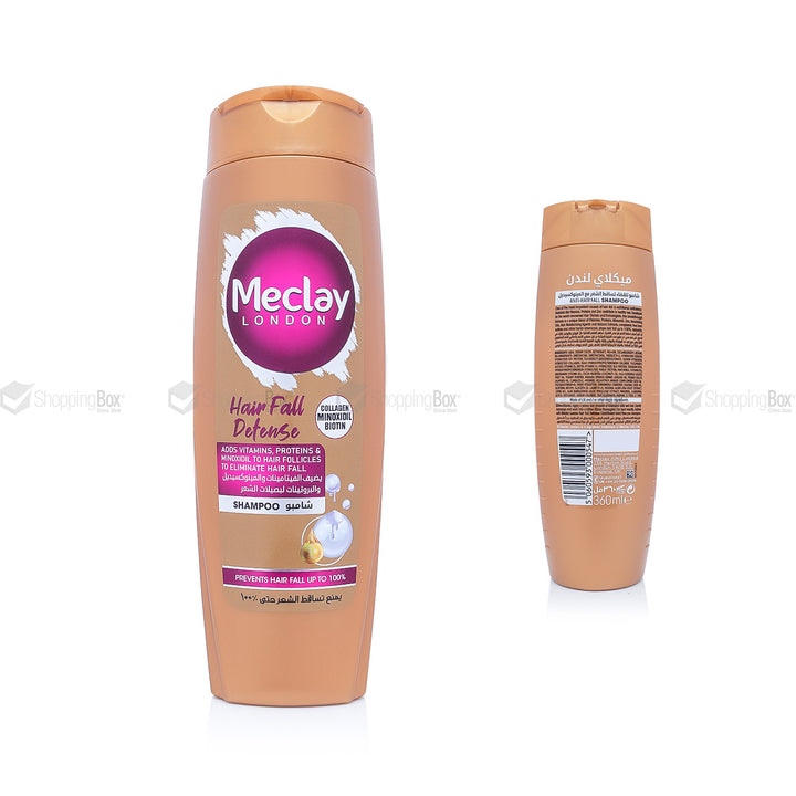 Mectay London shampoo bottle with front and back views on a white background