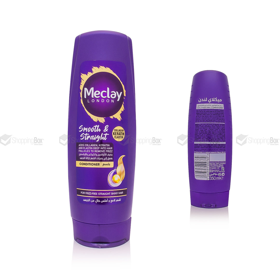 Meclay Smooth & Straight Conditioner 350ml front and back 