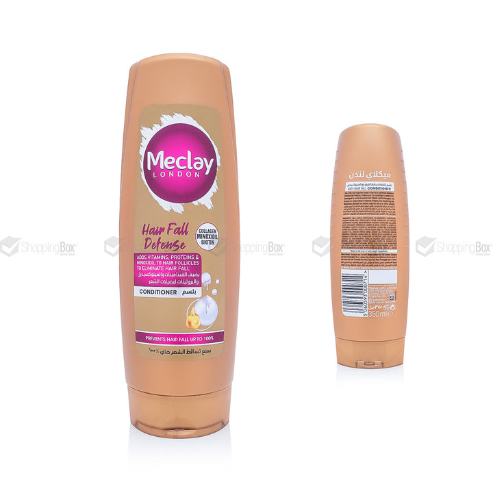 Meclay London Hair Fall Defense conditioner bottle on a white background