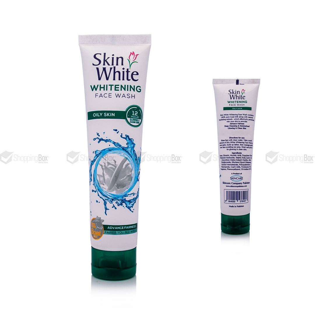 Skin White Whitening Face Wash Oily Skin 100ml tube packaging