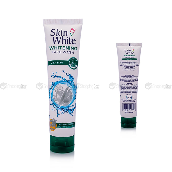Skin White Whitening Face Wash Oily Skin 100ml tube packaging