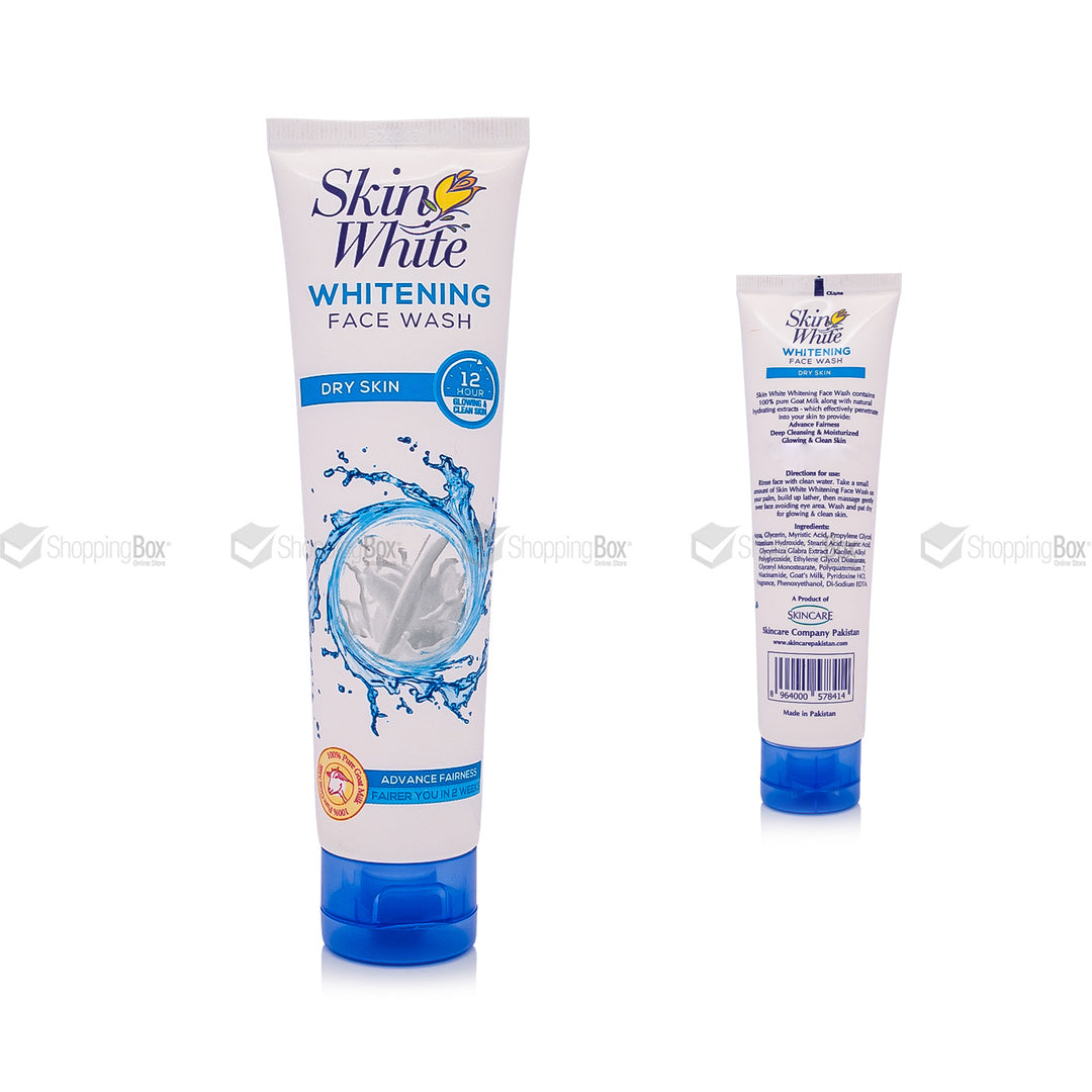 Skin White Whitening Face Wash Dry Skin 100ml tube packaging