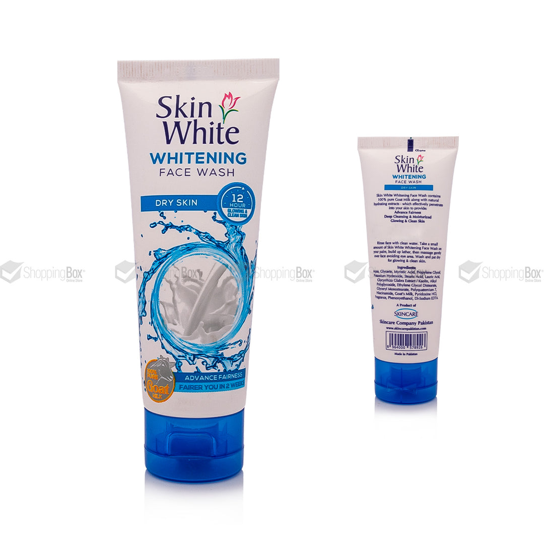 Skin White Whitening Face Wash Dry Skin 60ml tube packaging