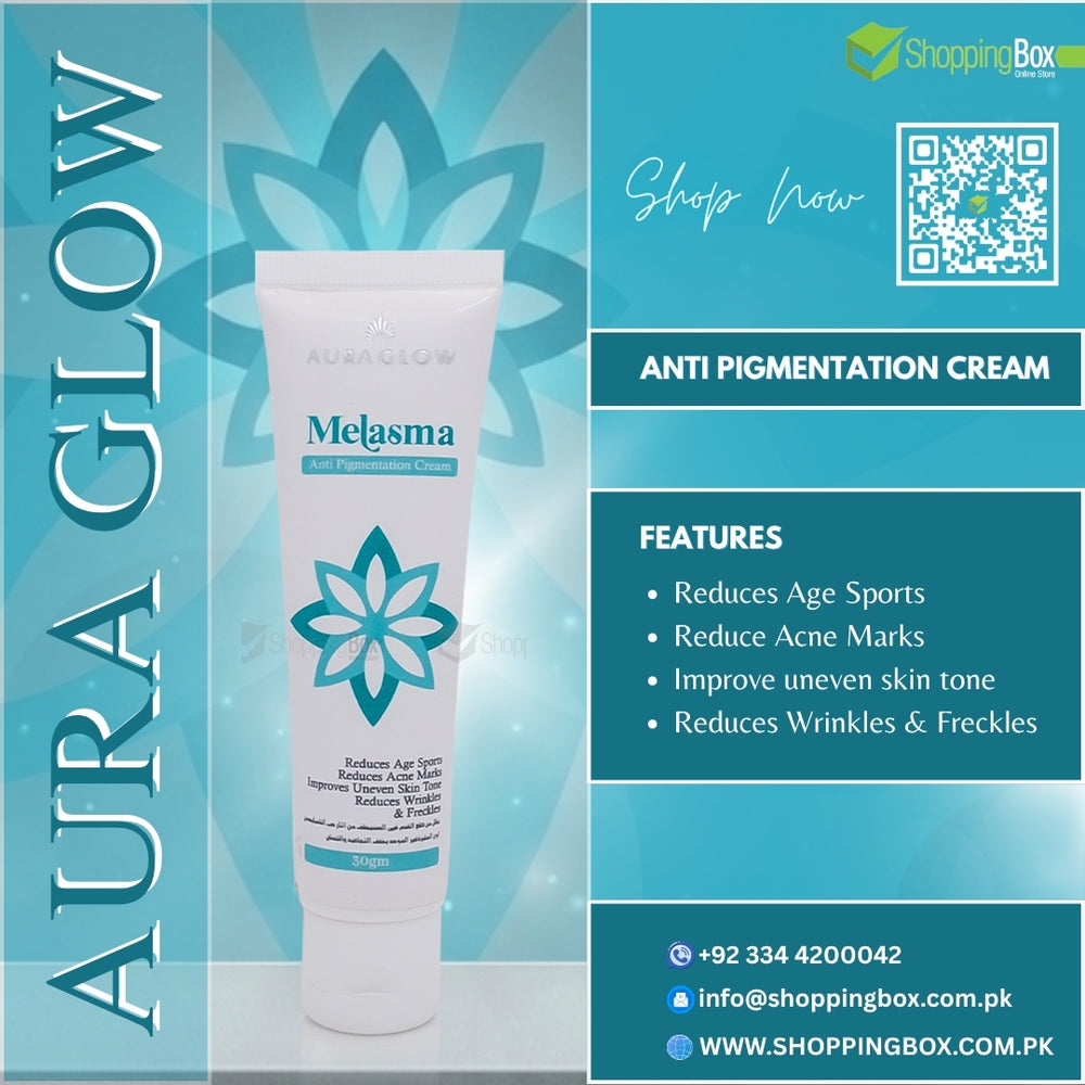 Aura Glow Melasma Cream promotional product display