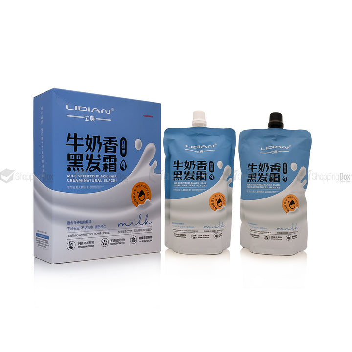 LIDIAN milk scented natural black hair cream packaging at Shopping Box.