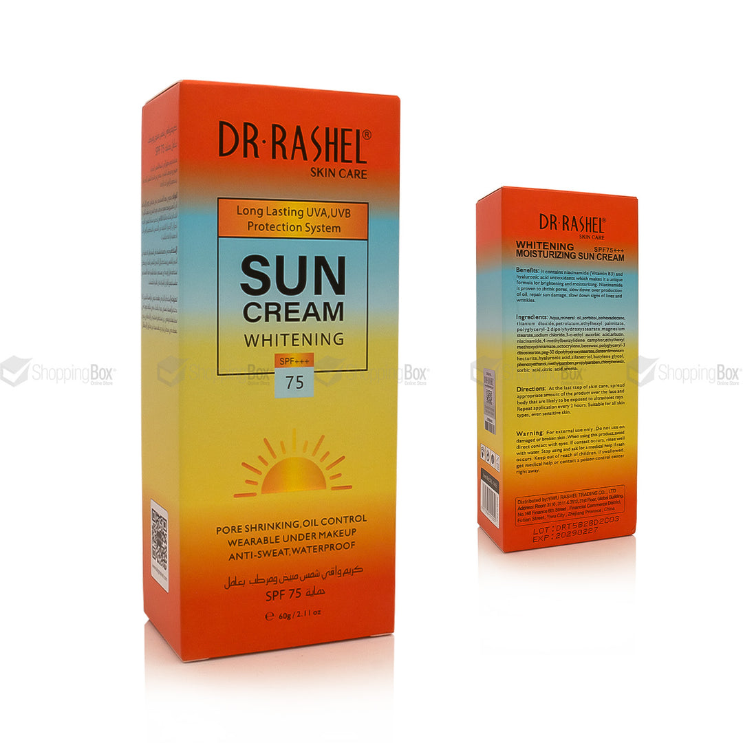 Dr. Rashel sun cream packaging on a white background