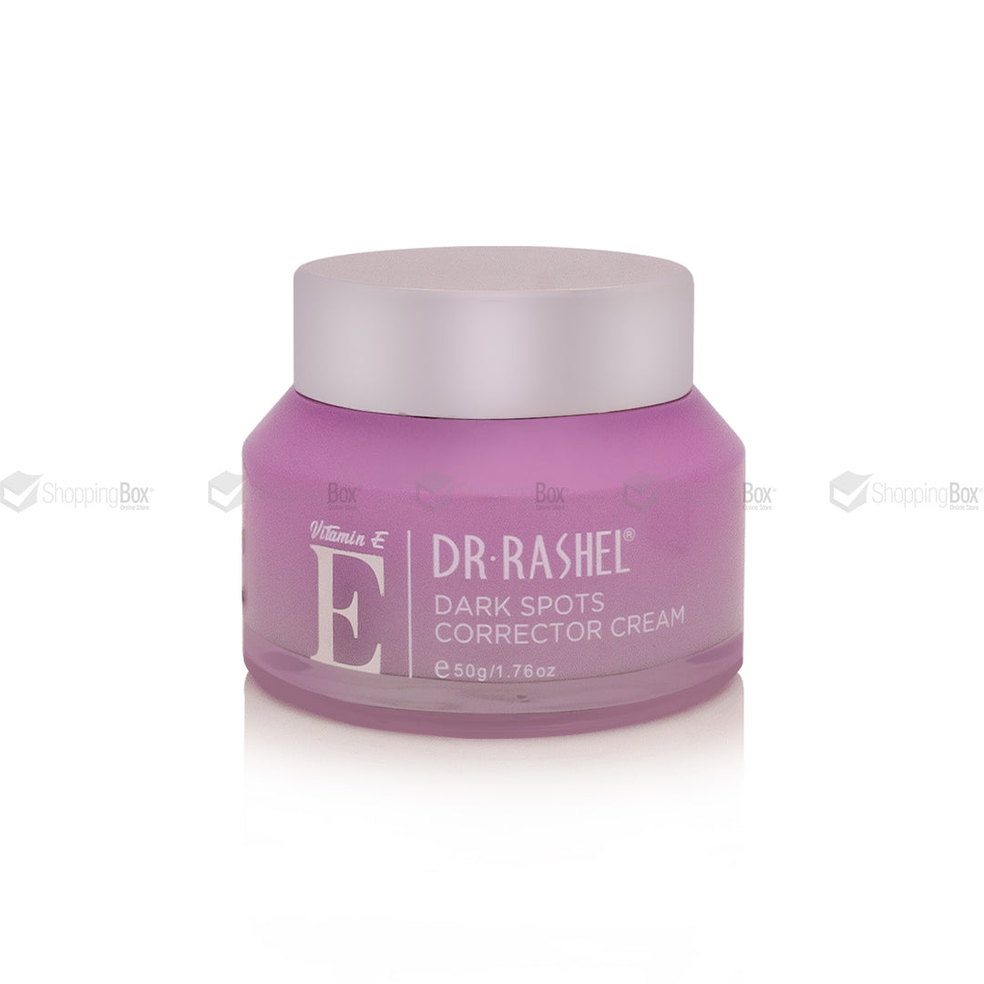 Purple jar of Dr. Rashel Dark Spots Corrector Cream on a white background