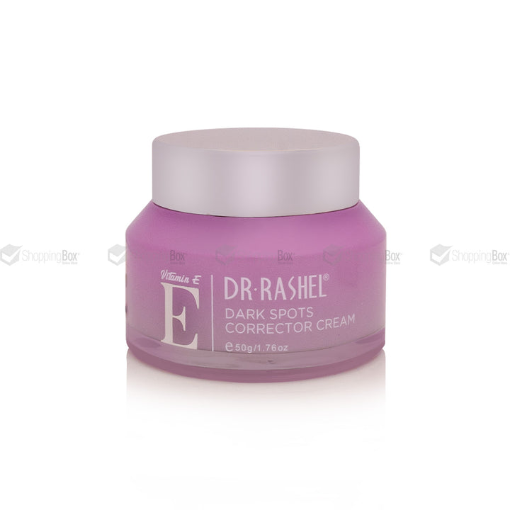 Purple jar of Dr. Rashel Dark Spots Corrector Cream on a white background