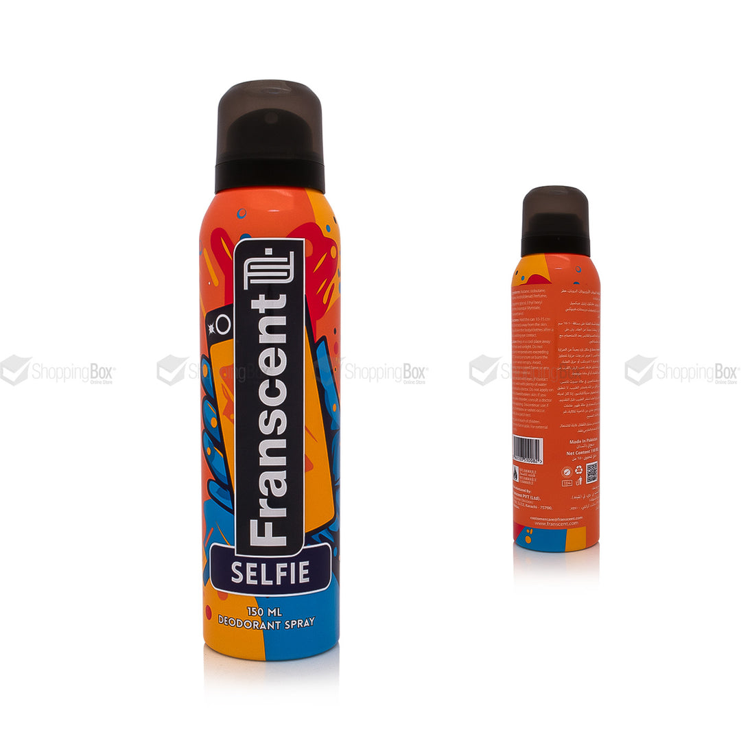 Franscent Selfie Deodorant Spray 150ml colorful front can packaging