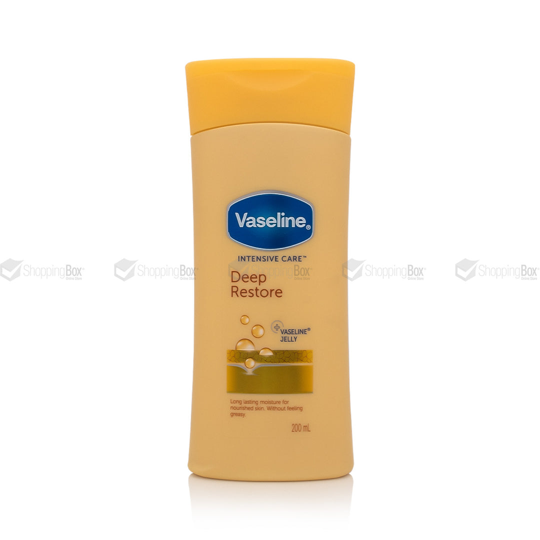 Vaseline Intensive Care Deep Restore body lotion on a white background
