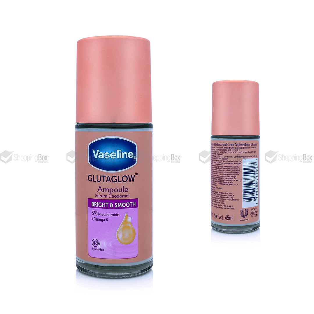 Vaseline Glutaglow Ampoule Serum Deodorant bottle on a white background