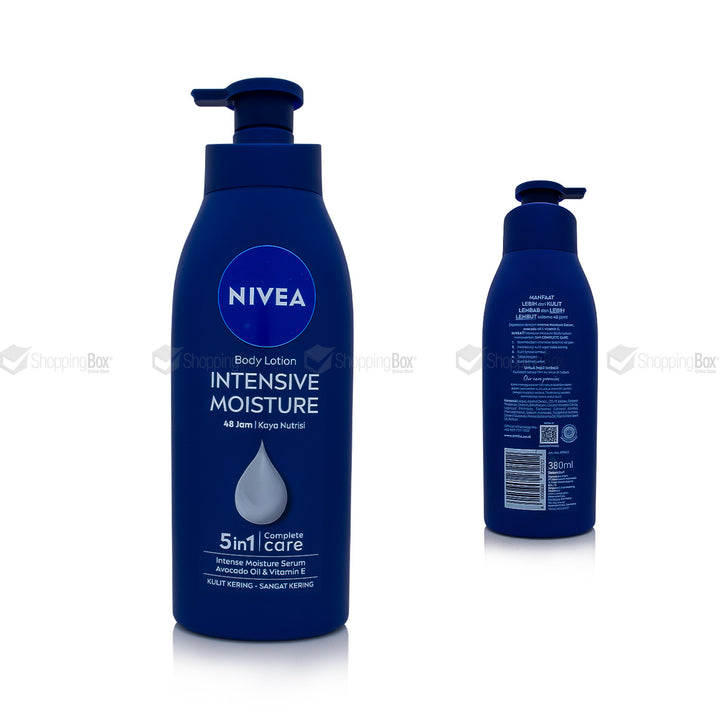 Nivea Intensive Moisture Body Lotion 380ml pump bottle front and back  packaging