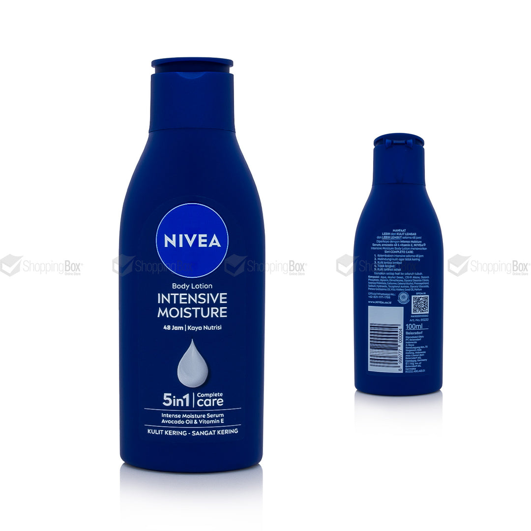 Nivea Intensive Moisture Body Lotion 100ml back ingredients and directions