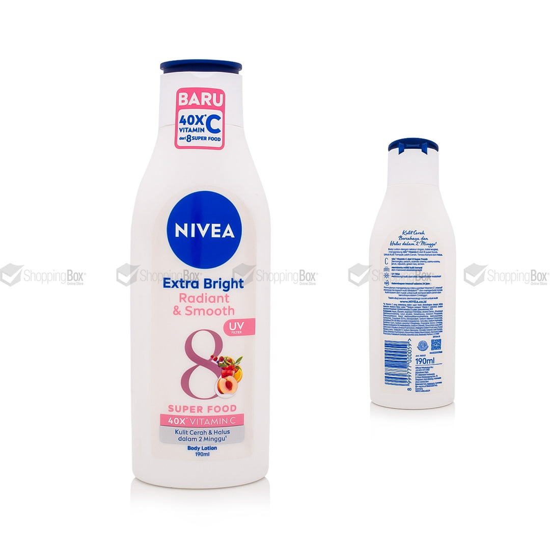 Nivea Extra Bright Radiant & Smooth Body Lotion 190ml front packaging