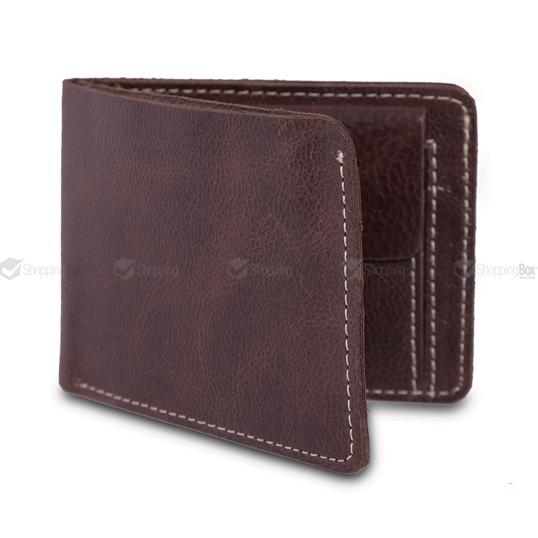 MEN’S WALLET DARK BROWN REAL COW LEATHER