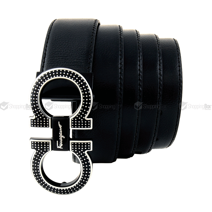 MEN’S FERRAGAMO BELT BLACK REAL COW LEATHER