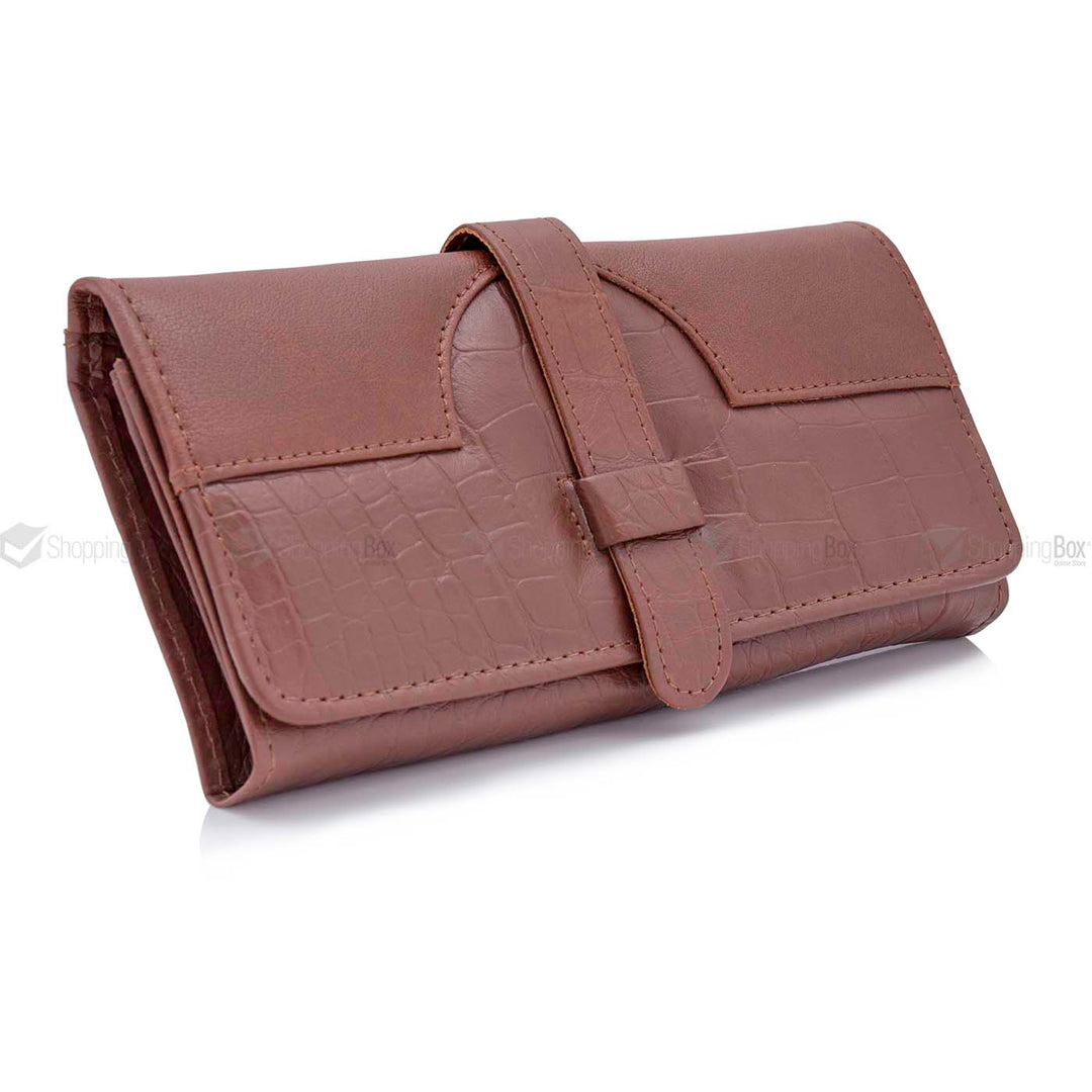 COW LEATHER CLUTCH BROWN