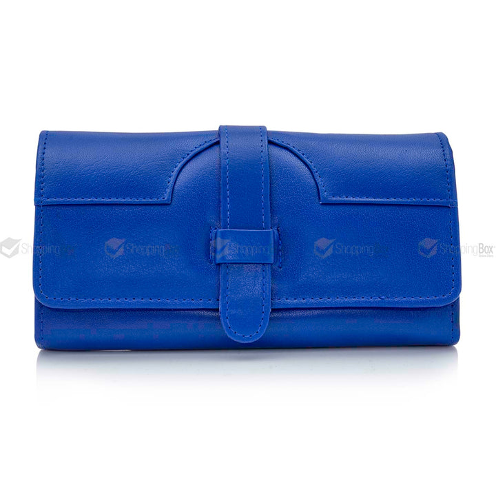 COW LEATHER CLUTCH BLUE