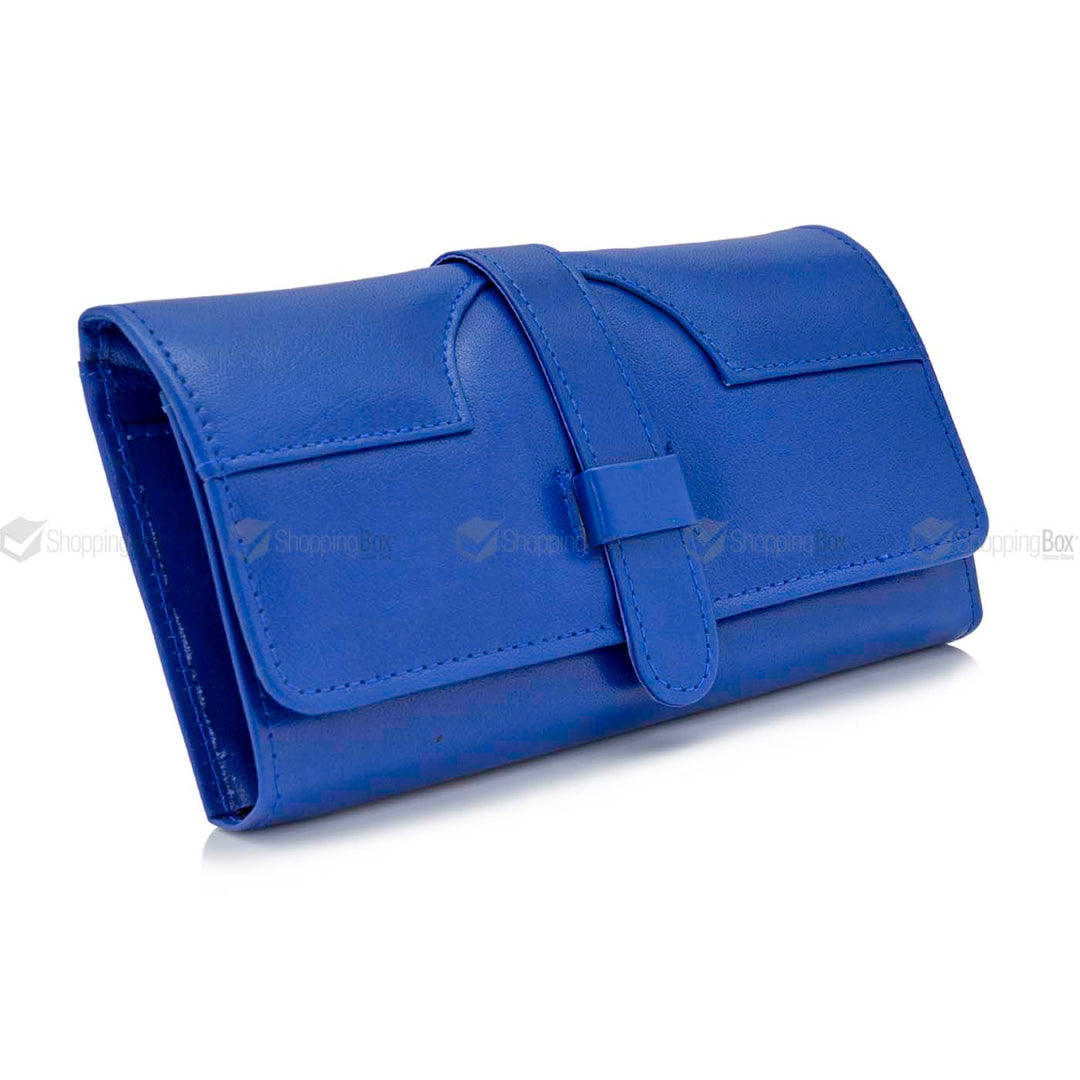 COW LEATHER CLUTCH BLUE