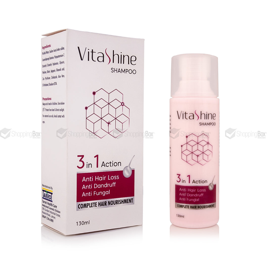 Vita Shine shampoo bottle and box on a white background