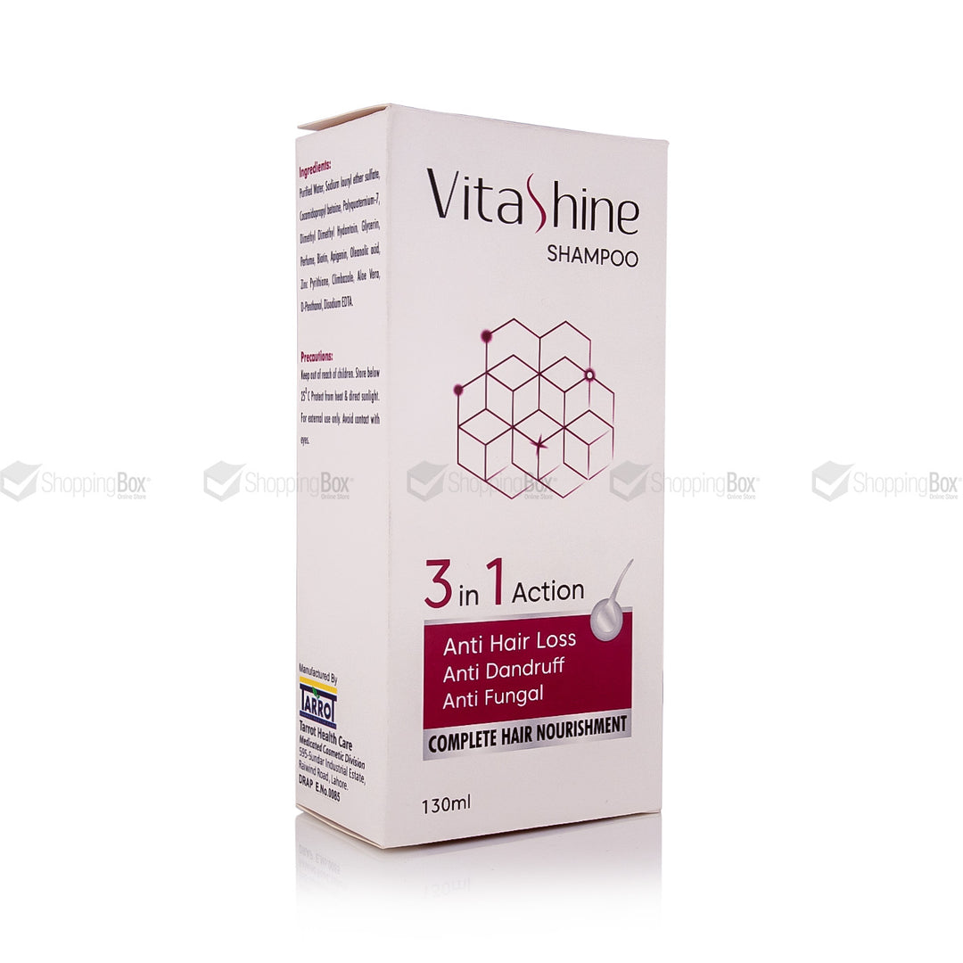 VitaShine shampoo box on a white background