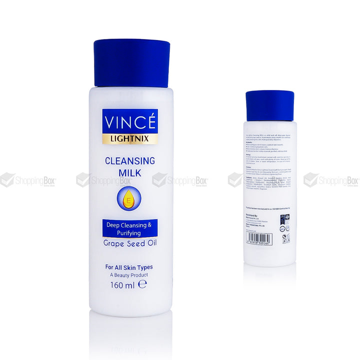 Vince Lightnix Cleansing Milk with Grape Seed Oil 160ml front view