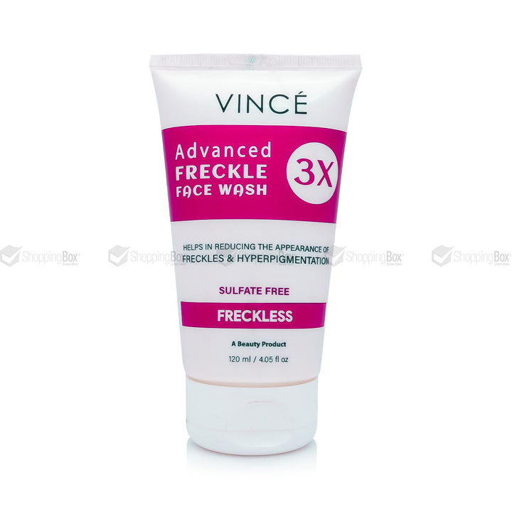 Vince Advanced Freckle Face Wash tube on a white background
