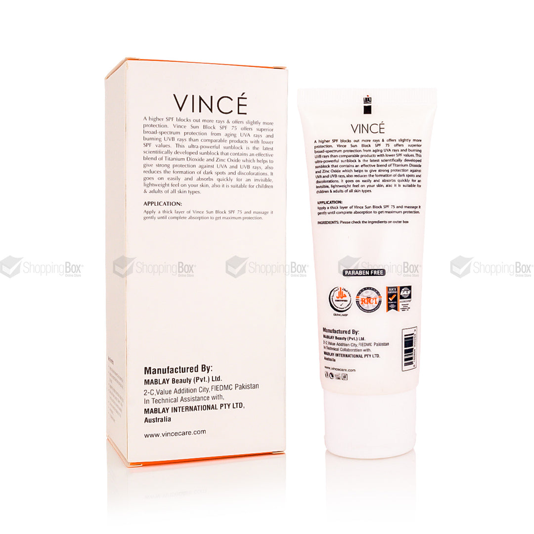 Vince Sunblock SPF 75 – Advanced, High-Level Sun Protection