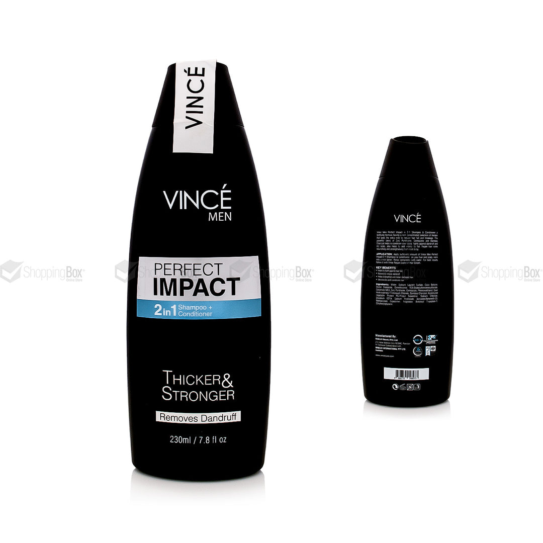 Vince Men Perfect Impact 2 in 1 Shampoo + Conditioner front bottle packaging
